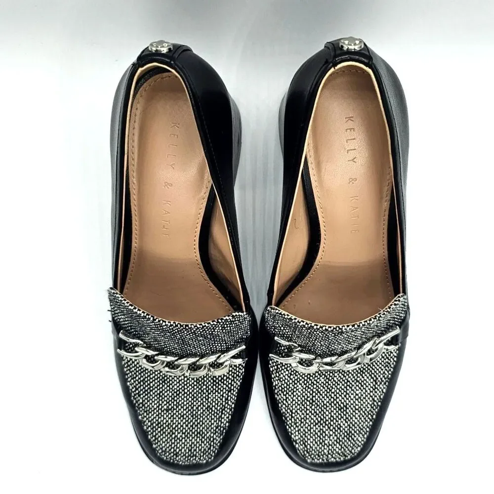 Kelly & Katie Tonnia Pump Black/ White Plaid Women's Size 7 - Picture 3 of 11